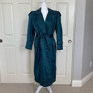 Vintage Teal London Fog Trench Coat, size 4-8